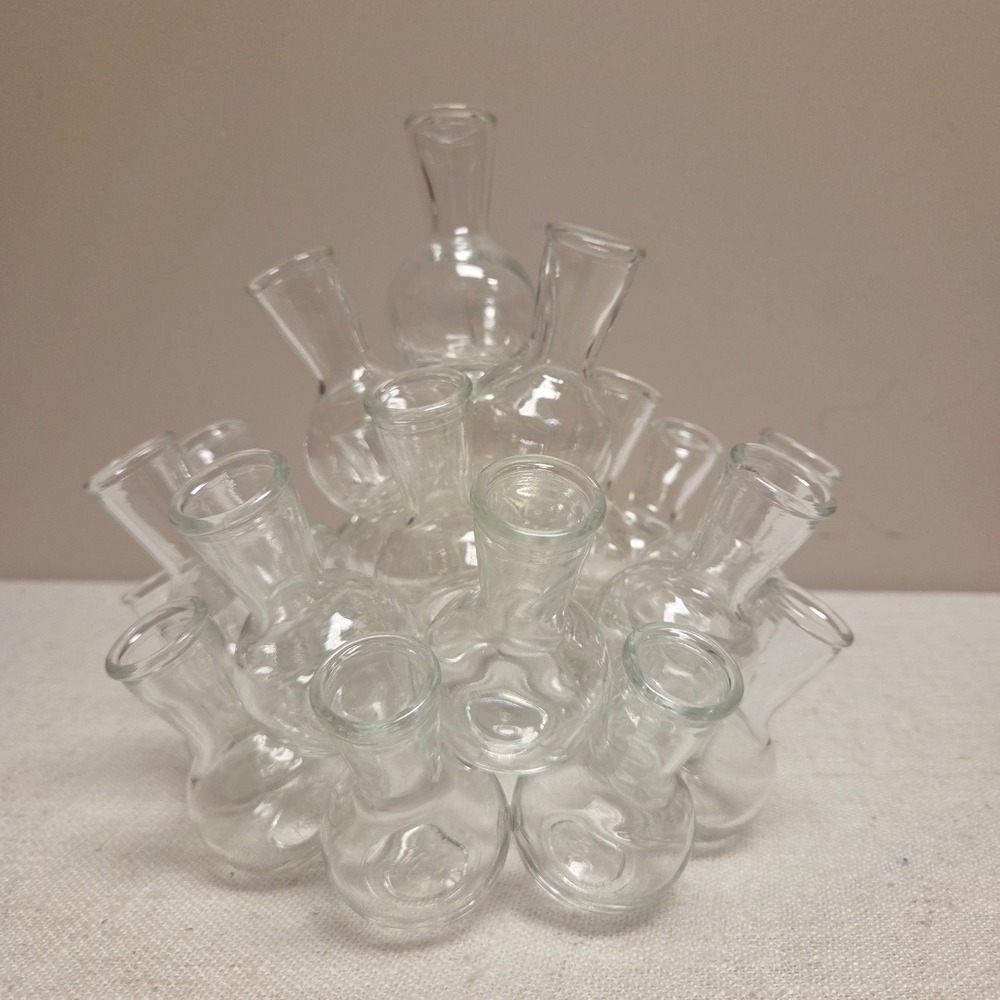 Clear Glass Multi Bud Vase Cluster Floral Centerpiece Propagation Station